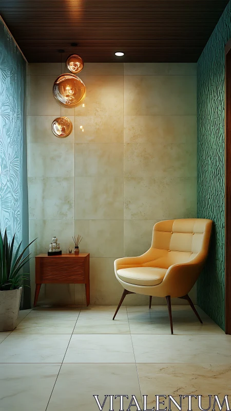 Sunlit reading corner welcomes with cozy modern charm