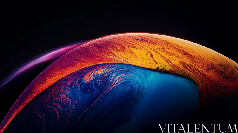 Cosmic color tides flowing over a glowing abstract world.