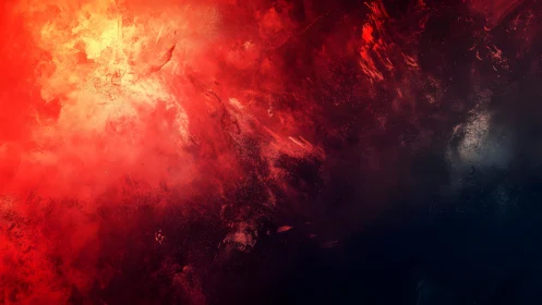 Fiery Abstract Digital Art With Vivid Red and Black Textures.
