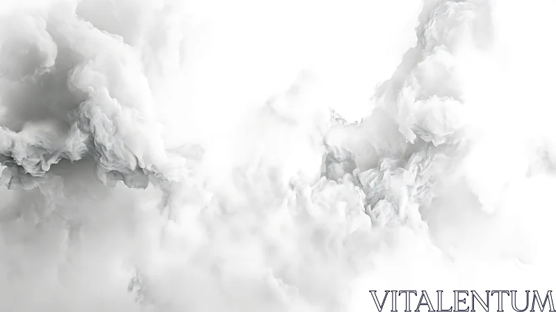 Ethereal white smoke clouds in minimal abstract composition.