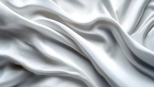 Specular white fabric folds reveal smooth microtextured surface