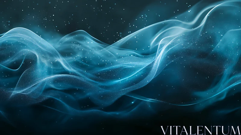 Blue particulate waves forming layered translucent currents.