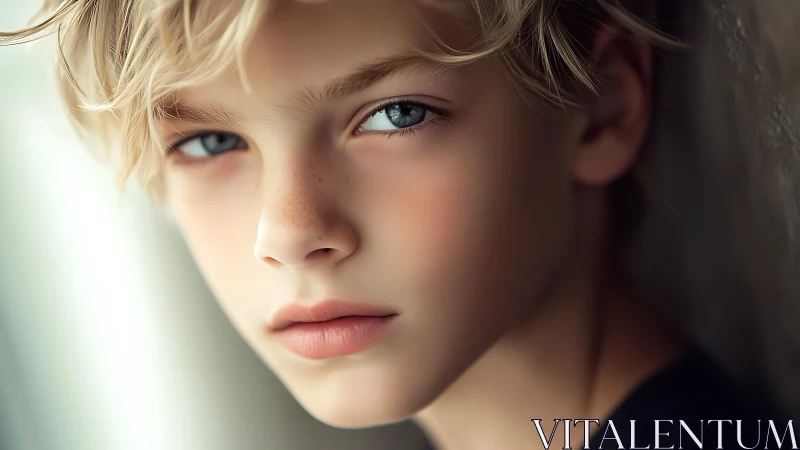 Young child portrait with ethereal light.