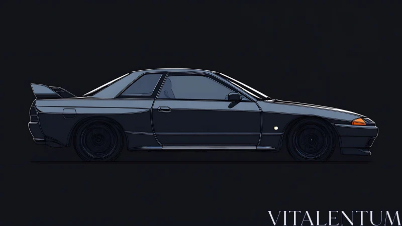 Side profile illustration shows low coupe with rear spoiler