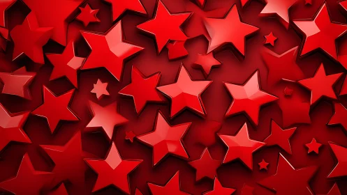 3D red starfield relief with layered glossy depth play.