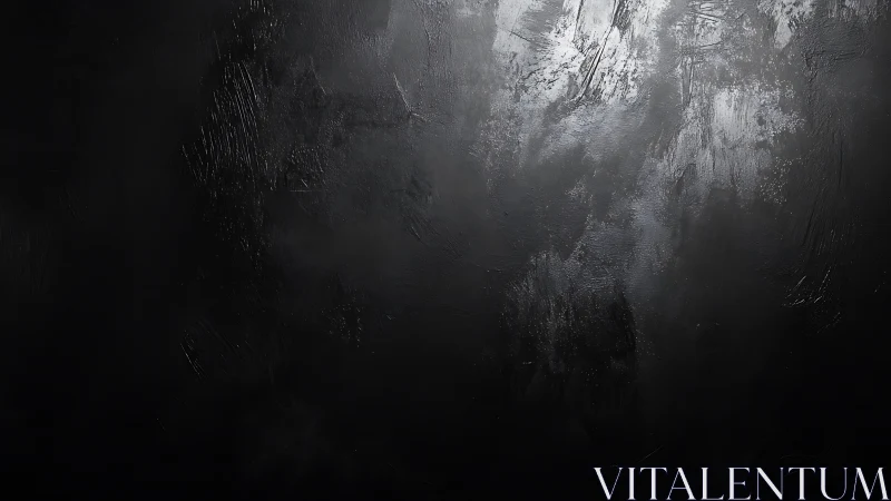 Dark textured surface shows subtle highlights and rough relief