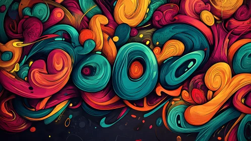 Whirling Neon Currents In A Luminous Abstract Stormscape.