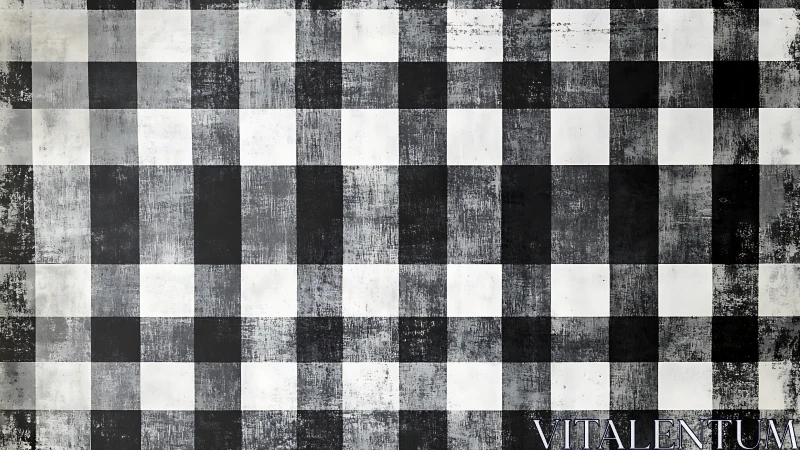 Grayscale checkered texture with distressed surface pattern.