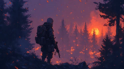 Solitary Sentinel Burns Through Apocalypse.