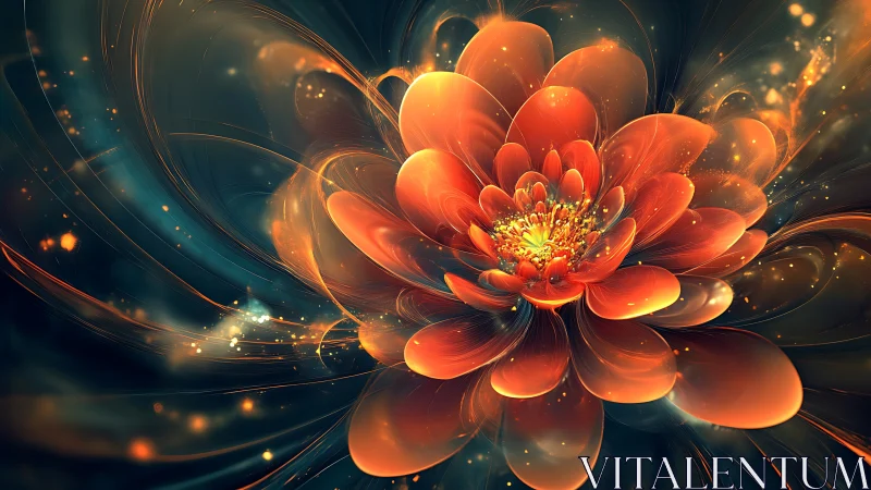 Radial fractal blossom renders luminous translucent petals in motion