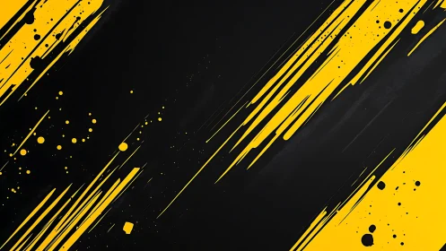 Bold yellow and black abstract paint splatter background design.