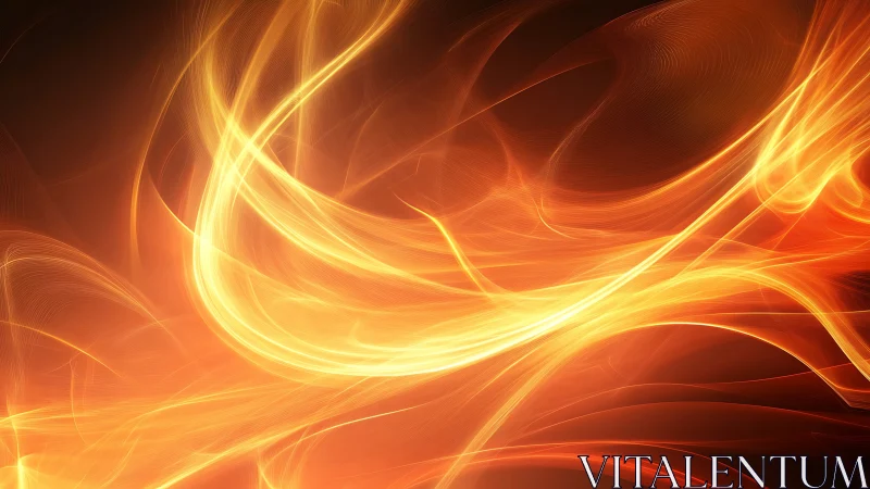 Flowing Light Waves in Gold and Orange Tones.