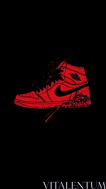 Vector sneaker silhouette with splatter-style deconstruction.