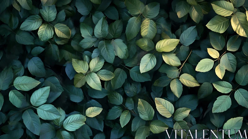 Moonlit leaf choir murmurs in layered emerald hush.