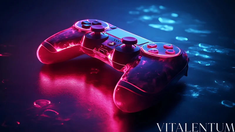 Neon-Soaked Gaming Controller Pulses with Electric Magenta Energy.