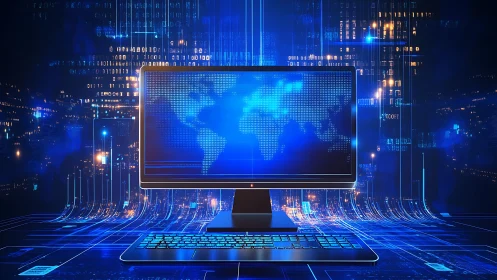 Network-visualized workstation with global data routing matrix.