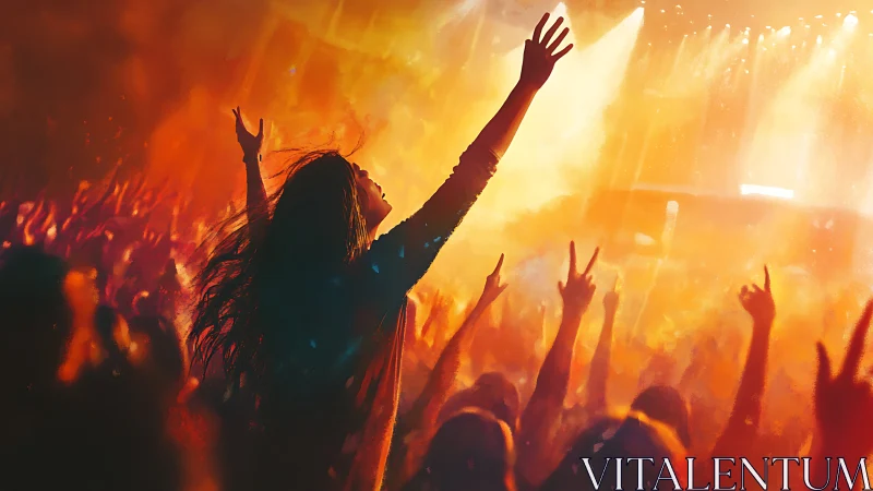 Electric crowd lifts hands into glowing concert lights