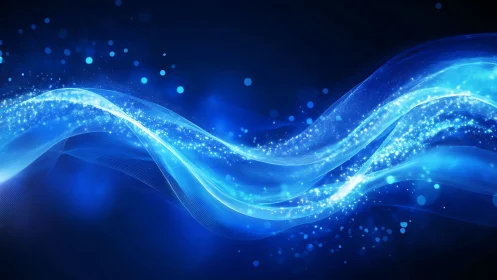 Luminescent blue energy waves form layered, particle-rich ribbons