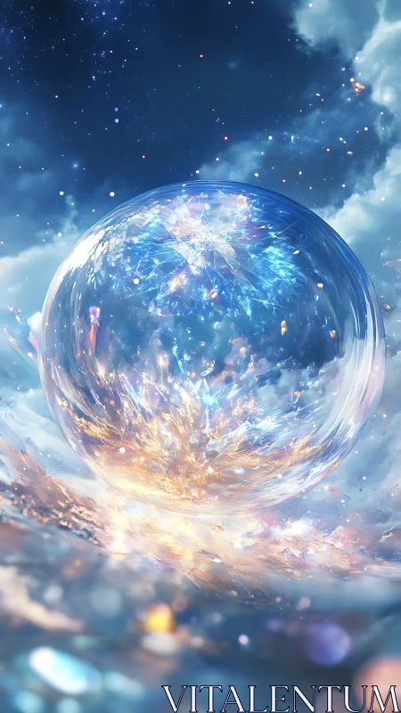 Celestial bubble quietly bottles a sunrise made of galaxies