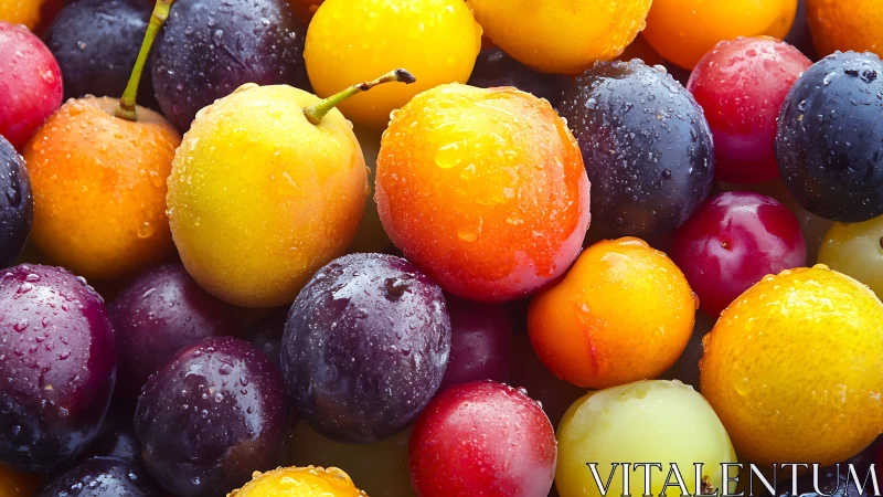 Juicy summer plums glowing with fresh colorful sweetness.