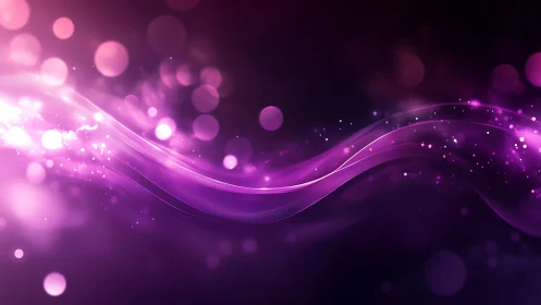 Abstract glowing purple wave on dark background, digital art style.