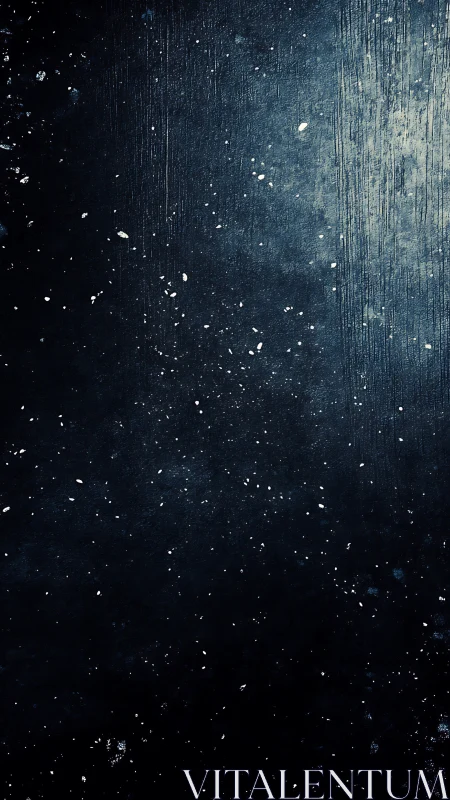 Dark textured background shows scattered white paint specks