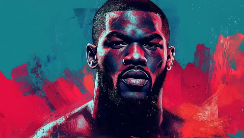 Stylized Portrait with Teal and Magenta Contrast Palette