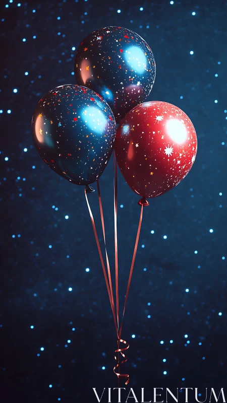 Three Radiant Orbs Float Against Darkness, Glowing with Celestial Fire