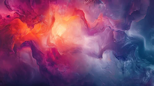 Diffuse digital nebula composition renders fluid color gradients