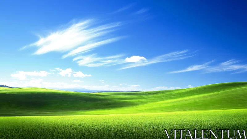 Rolling neon meadows hum quietly beneath an electric sky