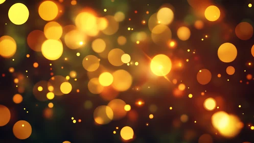 Defocused golden light bokeh pattern on dark background.