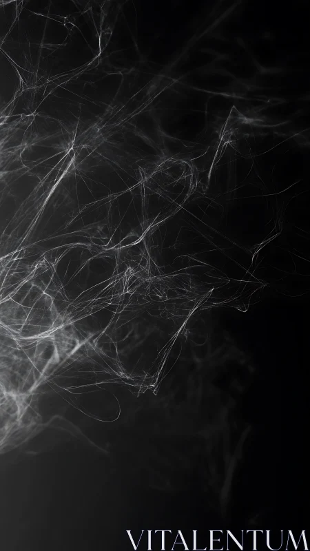 Fine linear filaments on dark background in abstract field.