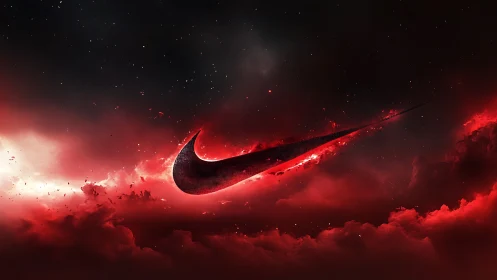 Searing crimson comet swoosh carving fire through night sky.