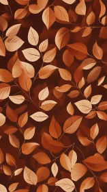 Layered autumn leaf pattern with textured vector foliage on brown
