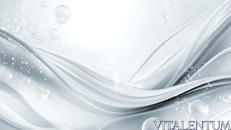 Gentle silver waves drift with bright floating water bubbles