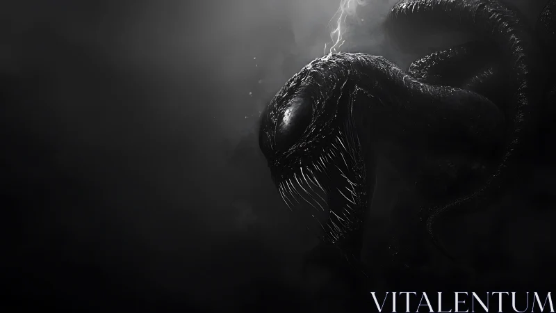 Sinister shadow creature emerging from swirling darkness.