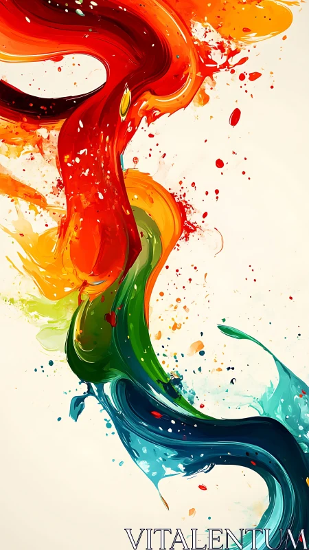 Dynamic fluid spectrum ribbon in abstract digital painting.