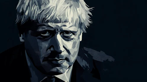 Monochrome digital portrait of middle‑aged man in shadow.