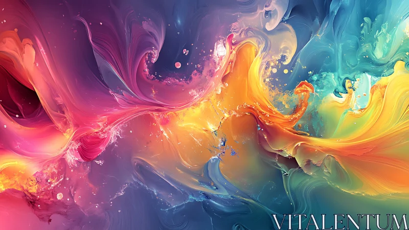 Fluid multicolor abstract waves in dynamic curved motion.