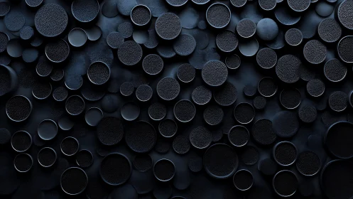 Textured dark circles abstract background in modern minimalist style.