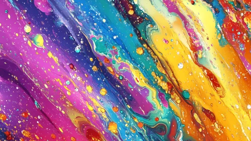 Chromatic fluid dynamics in multi-spectral acrylic pour field.