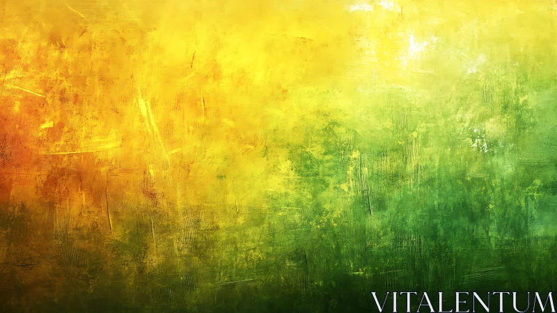 Vibrant yellow green abstract field explores textured gradients