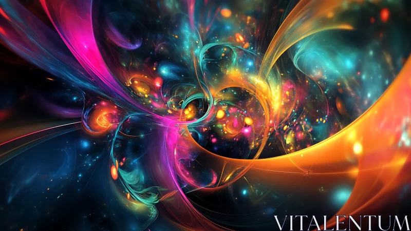 Spectral fluid dynamics in luminous multi-axis fractal vortex field.