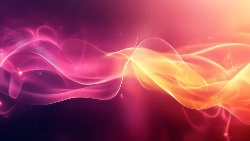 Flowing neon light waves cross in glowing abstract motion.