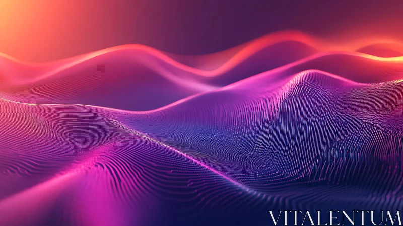 Neon velvet data dunes under a glowing algorithmic sky.