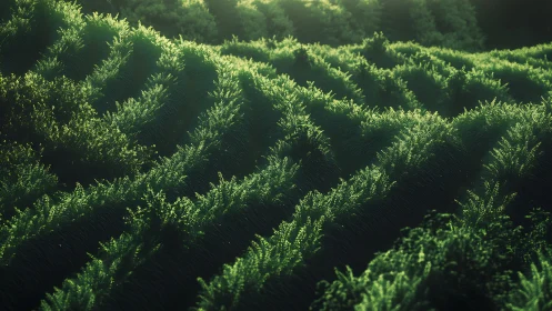 Dense green foliage forming layered undulating patterns.