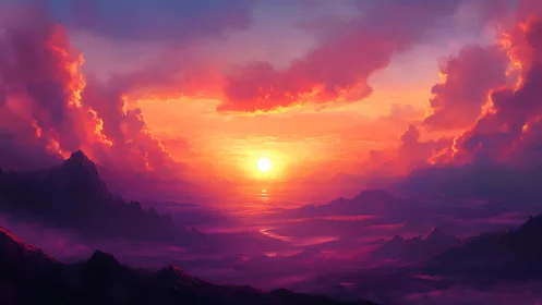 Sunrise choreography spills fire across dreaming peaks