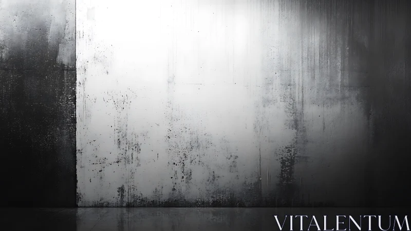 Industrial grayscale concrete wall with moody reflections.