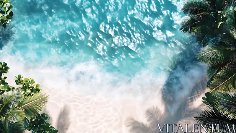 Tropical Coastal Waters with Palm Vegetation and Shallow Sand Bottom