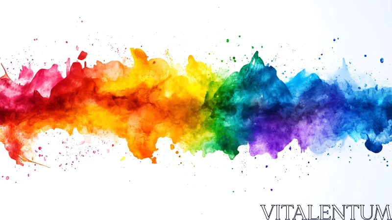 Chromatic spectrum plume with high-energy pigment diffusion.